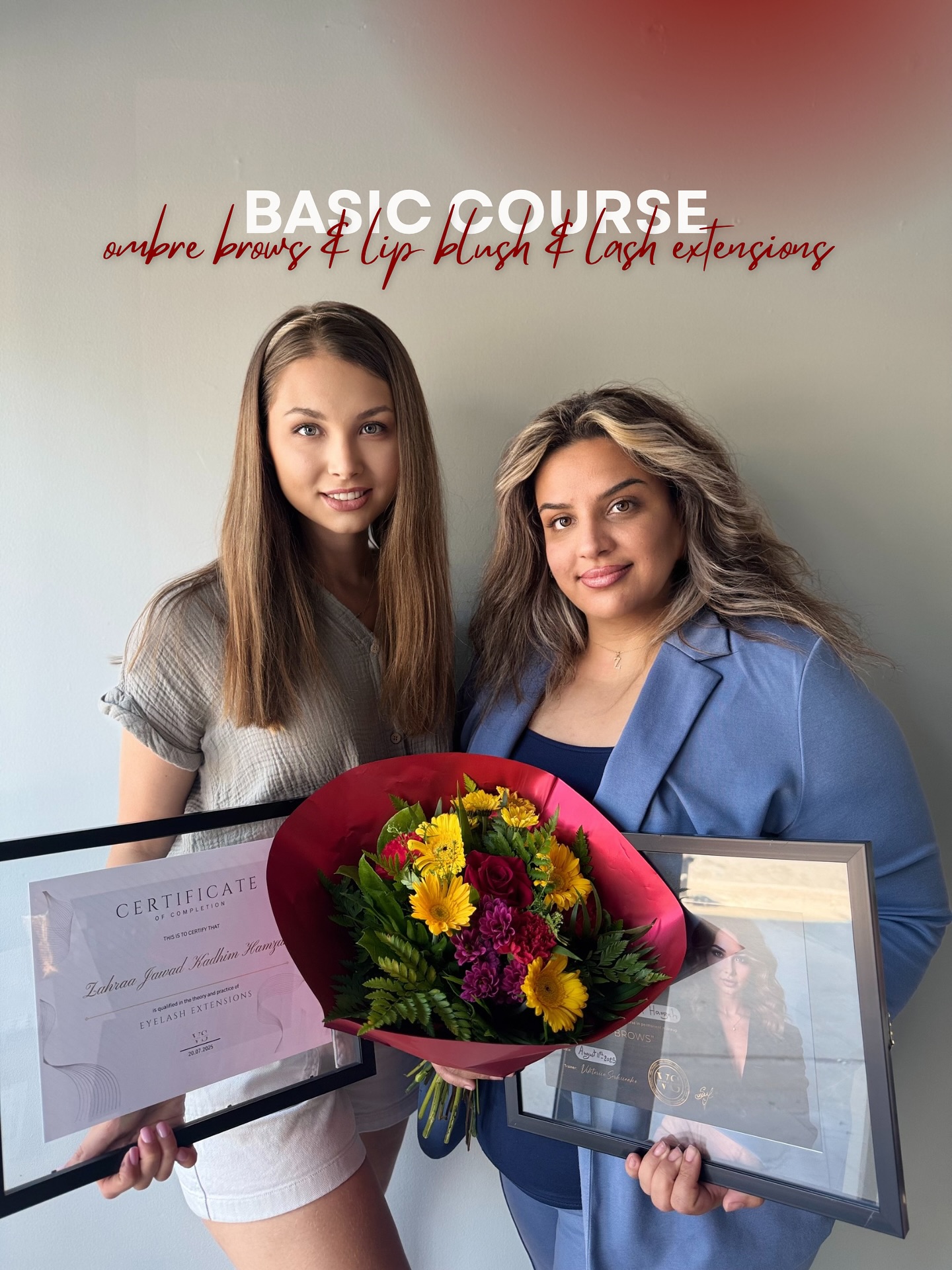 Graduates of Victoria Studio permanent makeup certification program in North York