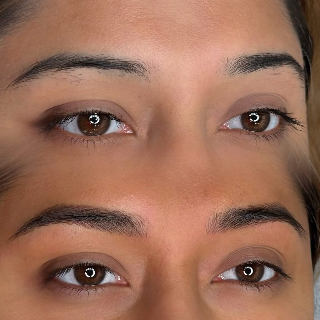 Victoria Studio Toronto client showing healed nano brows results.