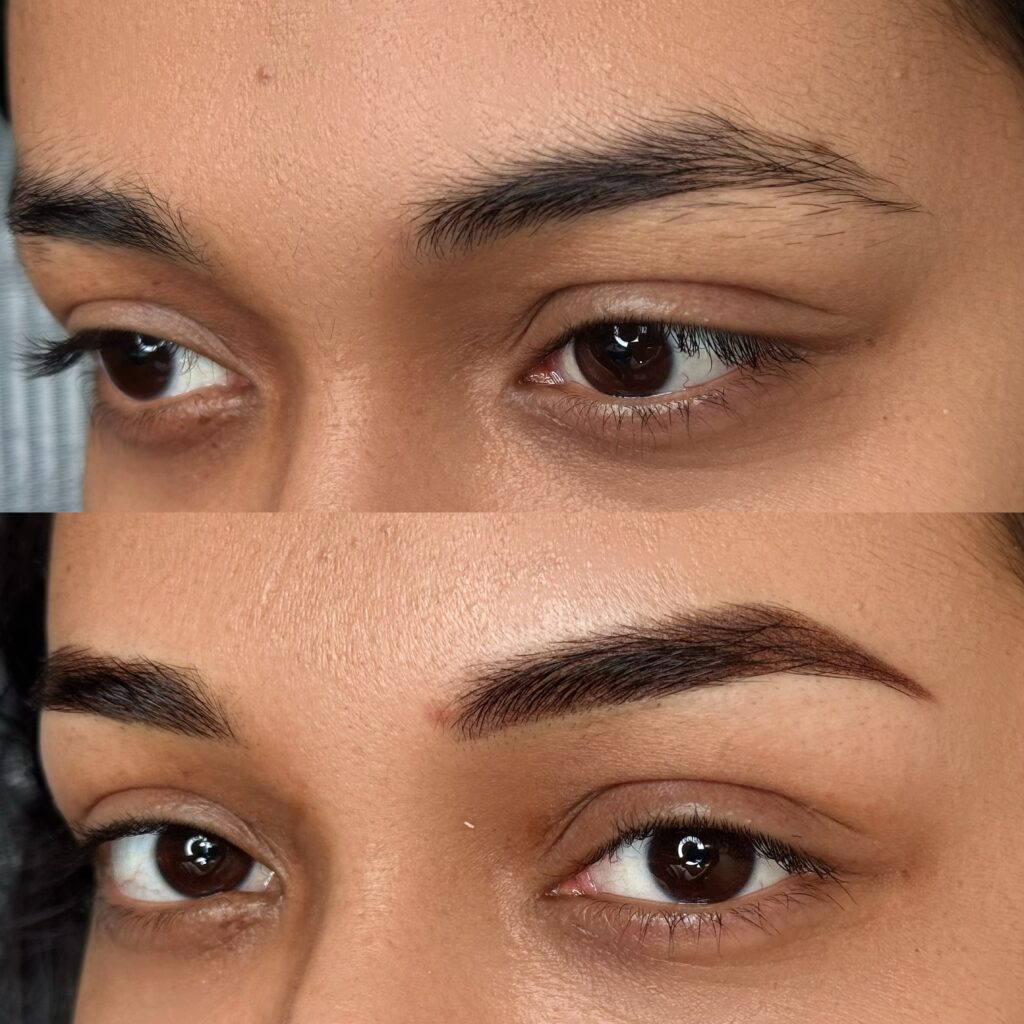 healed powder brows permanent makeup results