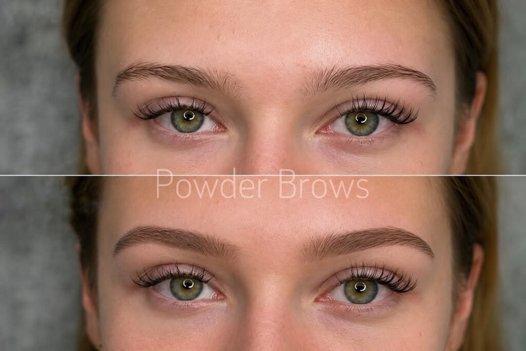 Oily skin client considering permanent makeup at Victoria Studio in Toronto for Nano Brows and Powder Brows