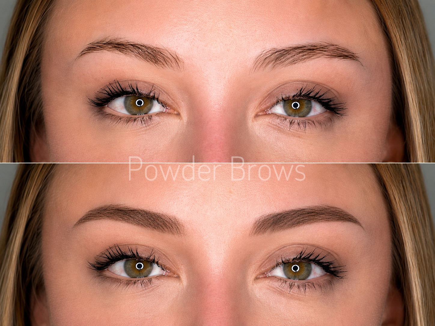 Beautiful powder ombre brows natural makeup finish