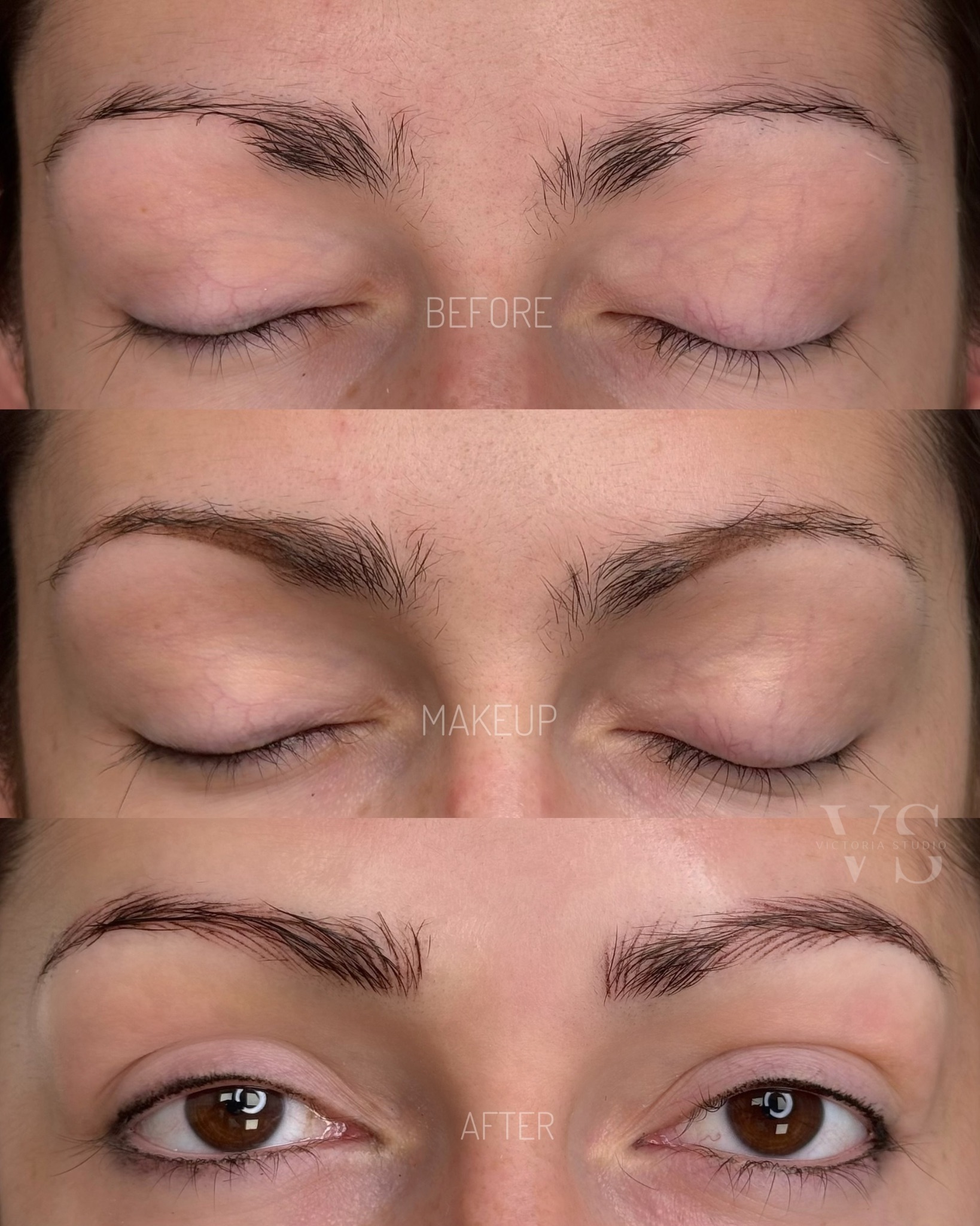 Nano brows before after realistic hair strokes Toronto