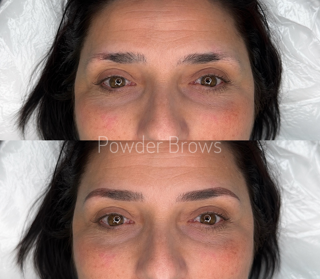 Powder brows before and after fuller eyebrows